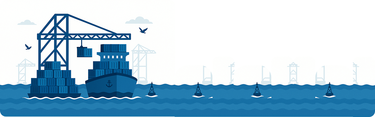 Shipping port illustration